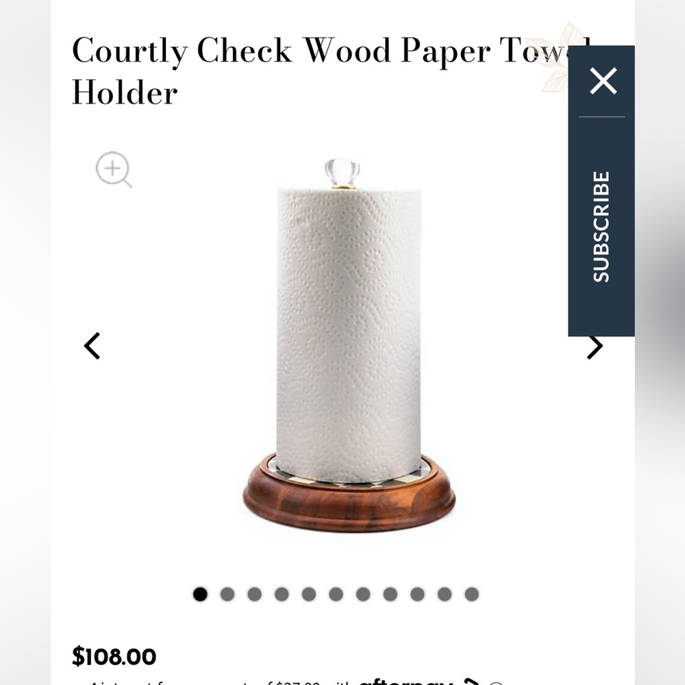 Mackenzie Childs Courtly Check Enamel Paper Towel Holder